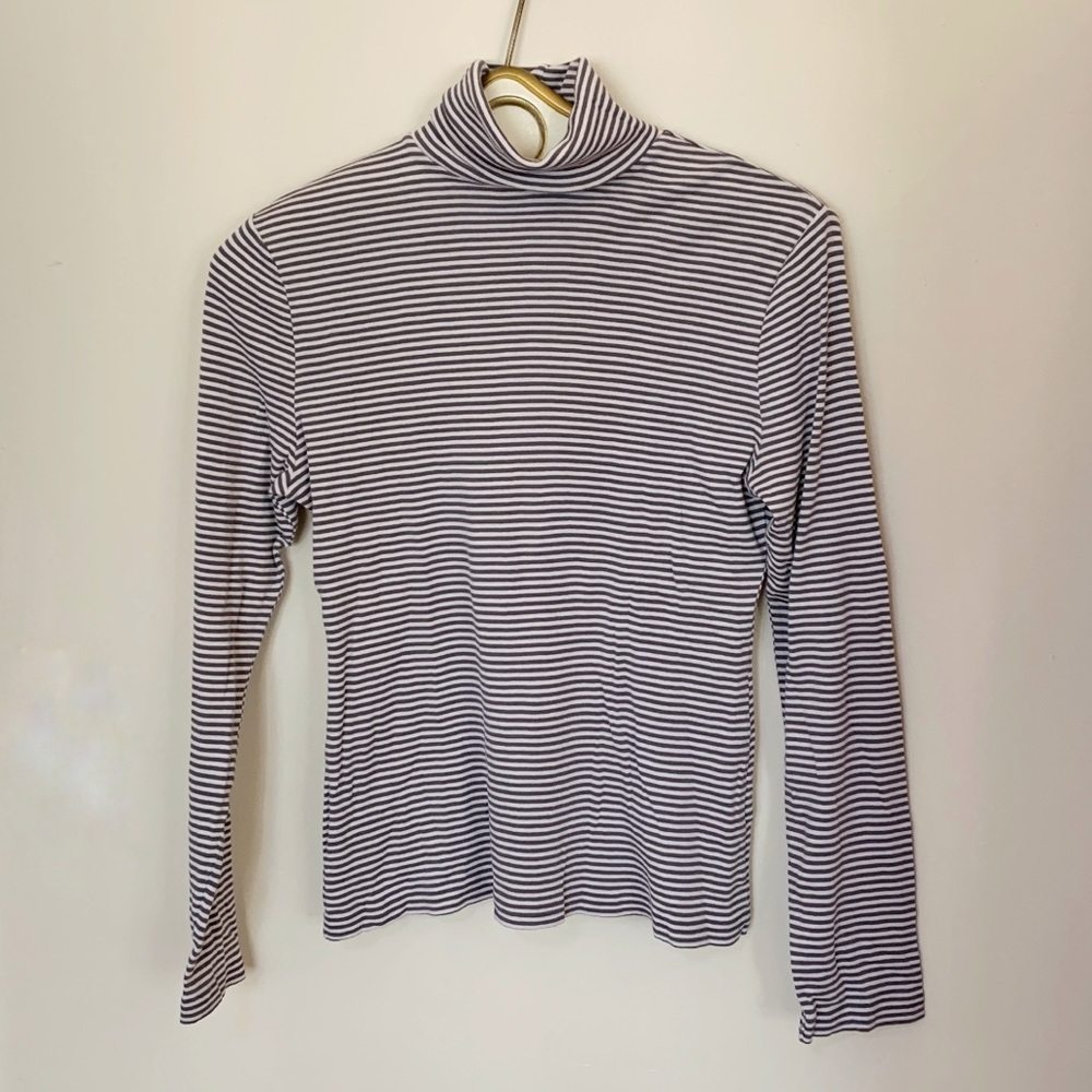 Garnet Hill Striped Cotton Turtle Neck